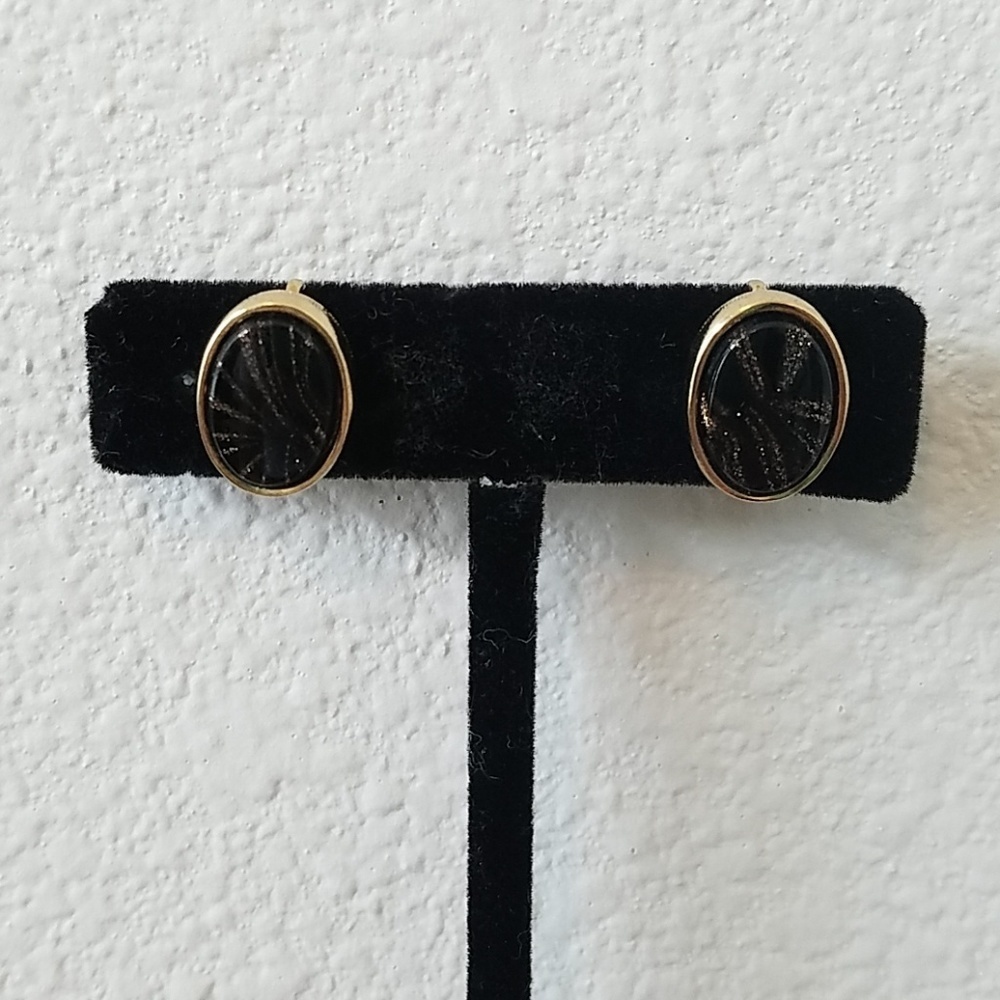 Vintage Whiting & Davis Sparkle Clip On Earrings